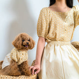 [Pair look SET] Dot pattern blouse x skirt dress/romper