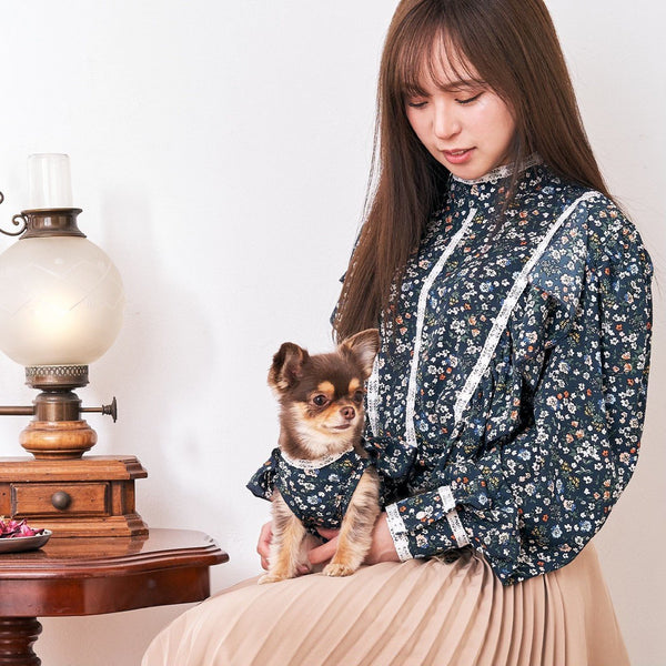 [Pair look SET] Lace design floral blouse