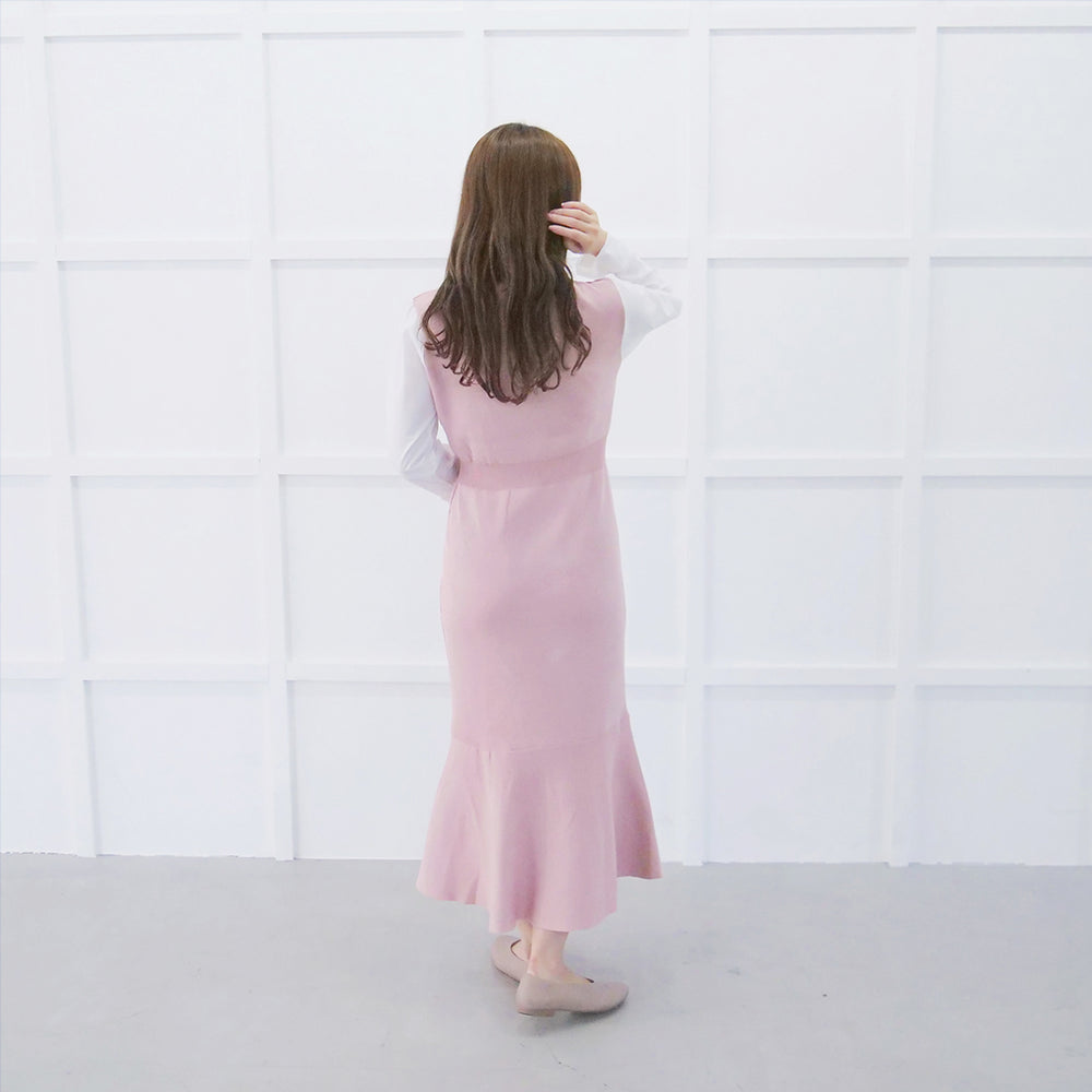 DOLCELICHE Glossyマーメイドドッキングワンピース ピンク シャツドッキングマーメイドワンピース – toutoucoco